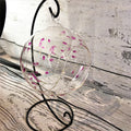 Hanging Tea Light Holder hand painted with my Sparkly SAilver and Pink Leaf Design, Birthday, Mother, Best Friend Gift