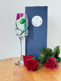 Prosecco or Champagne Glass hand painted with my unique Thistle Design, Outlander, Scottish, Champagne Christmas Gift. Mothers Day Gift