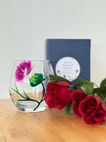 Whisky Glass hand painted with my bespoke Thistle Design, Original, Wedding Decor, Gift, Outlander, Scottish, water,