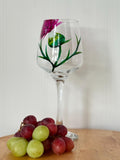 Red Wine Glass Hand Painted in Scotland unique thistle design,  Wedding Decor, Gift, Outlander, Dinner Party, 400ml large bowl