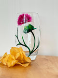 High Ball or Juice glass hand Painted with my unique Thistle Design, Christmas Gift, Outlander, Gift Boxed, Scottish, Made in Scotland
